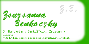 zsuzsanna benkoczky business card